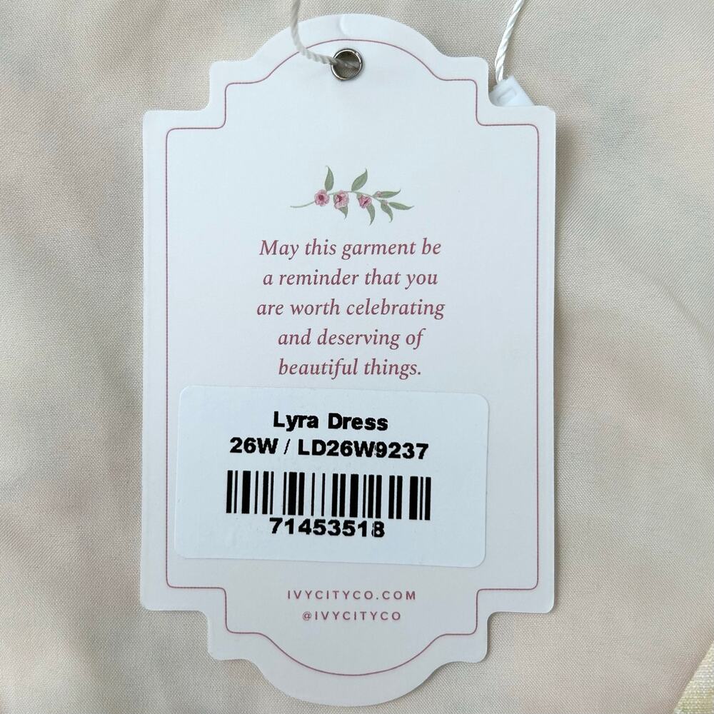 Ivy City Co. Yellow Pink Floral Rose Faux Wrap Short Sleeve Midi Lyra Dress NWT - Picture 11 of 13